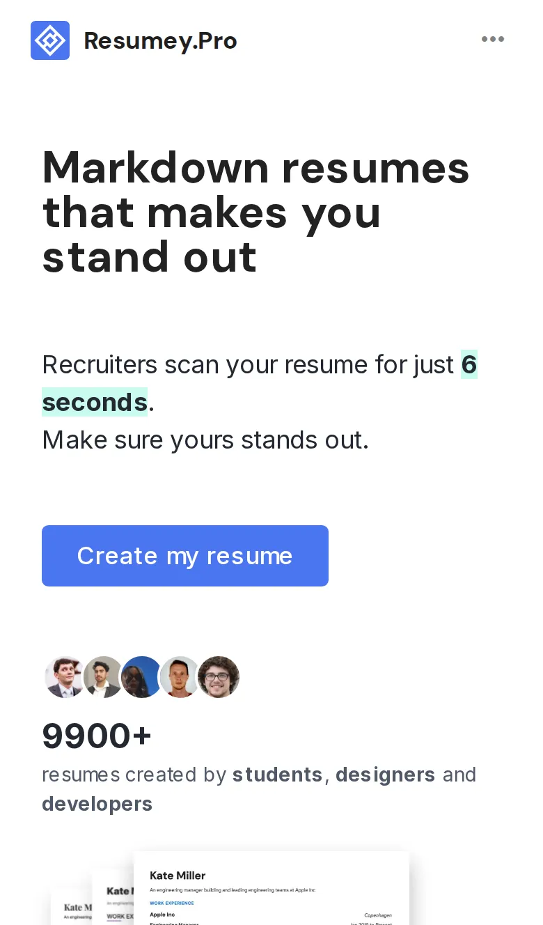 Resumey.Pro mobile screenshot